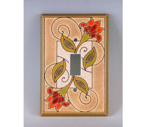 All Fired Up - Single Switch Plate, Jacobean Flower